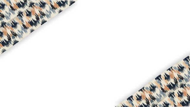 Native American Woven Pattern Corner Frame Border Background Loop.