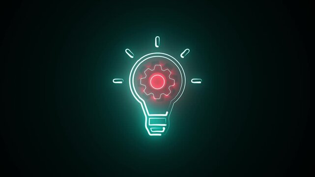 Business Idea Icon HD Video black background. Simple and creative Business Idea concept. New idea and setting icon .