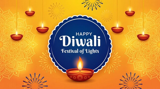 Vector illustration of Happy Diwali social media feed template