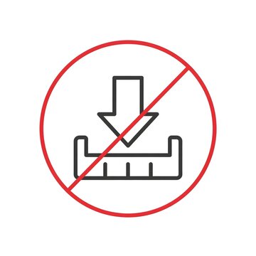 No Download Prohibited Sign With Red Circle And Slash Over Download Icon