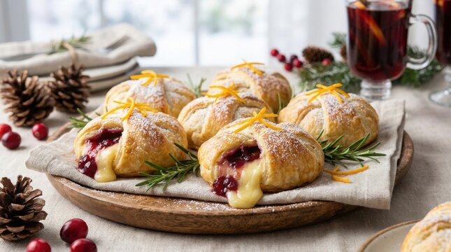 Holiday Cranberry Brie Pastry Bites