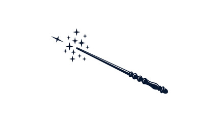 Fototapeta premium Magic wand vector illustration featuring sparkling stars for creative design projects