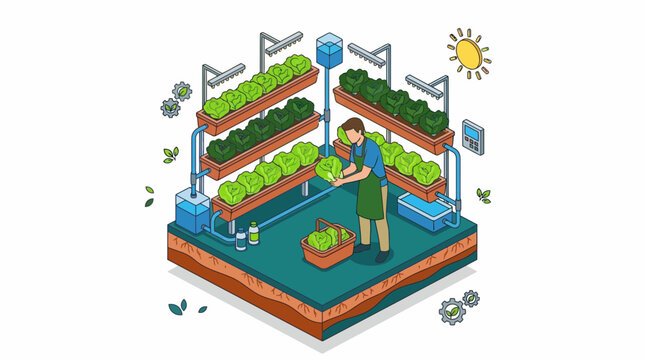 Vertical Hydroponic Farm Indoor Green Tech Harvest Food Crop Grow