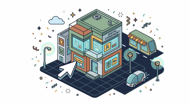Shop Online Virtual Store Vector Isometric Digital Retail Sales Web