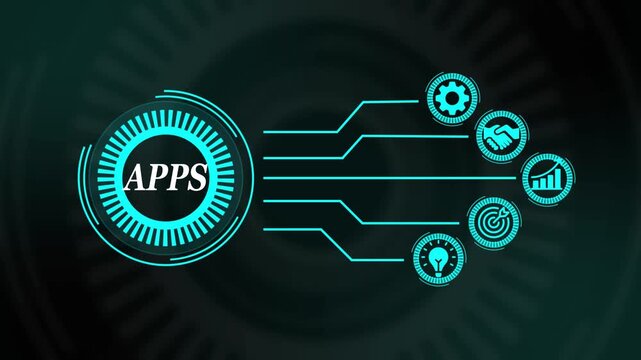 APPS abbreviation. and modern technology concept.Business, modern technology, internet and networking concept.