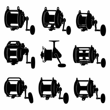 Collection of Fishing Reel Silhouettes