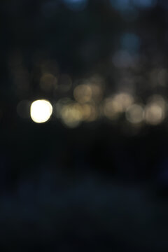 Abstract Bokeh Lights in Dark Background - Dreamy Out-of-Focus Circles