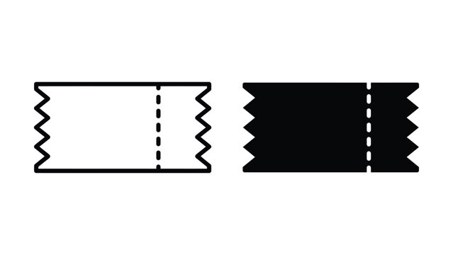 Event admission ticket icons set outline and solid vector