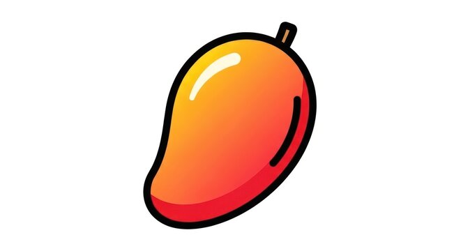Mango Fruit Illustration on White Background.