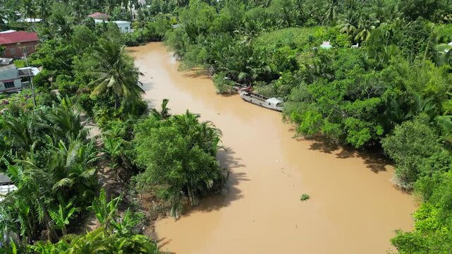 Mekong river during monsoon season
