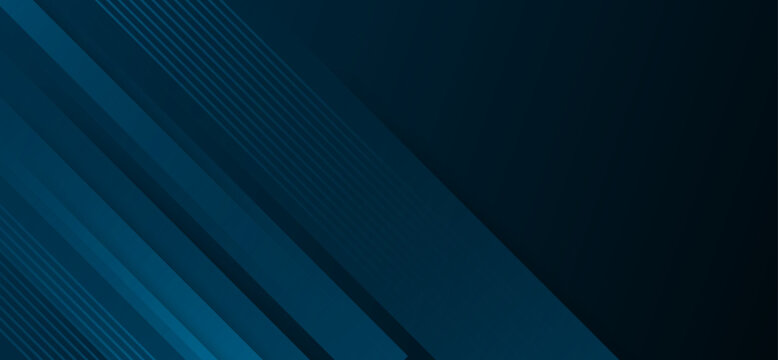 Abstract dark blue vector background with dynamic diagonal lines and elegant modern corporate design