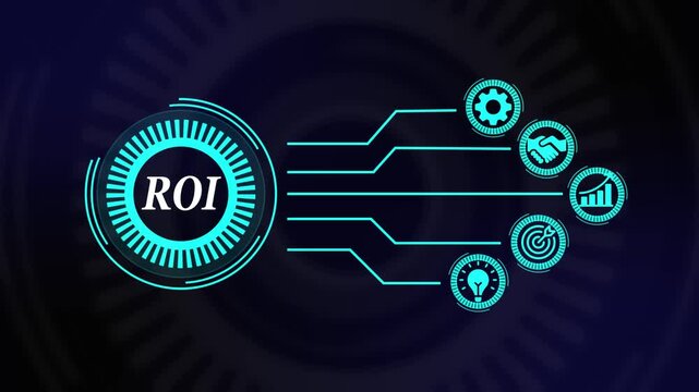 ROI Return On Investment boost concept with person choosing to increase financial asset portfolio performance and improve profitability.