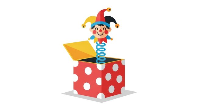 Jester Emerging from Red Polka Dot Box.