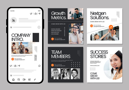 Corporate Social Media Post Template Set