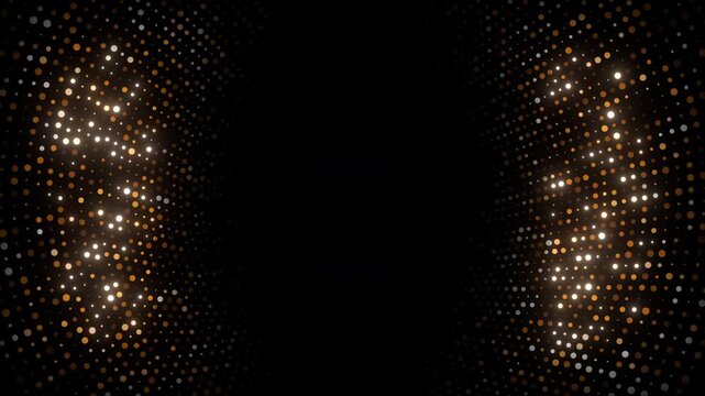 golden circle wave background particle animation