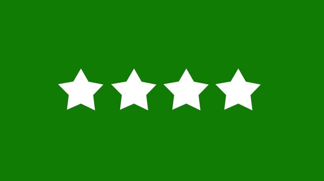 Fore star rating icon animated video ,animation video isolated on alpha channel background.