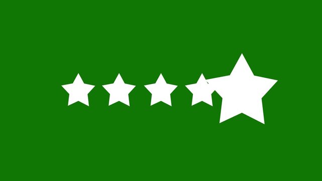 Five star rating icon animated video ,animation video isolated on alpha channel background.