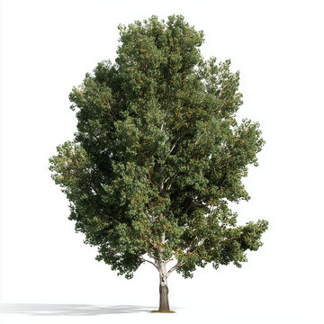 Large Baobab Tree Exotic African Trunk Isolated on White Background