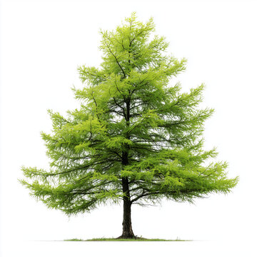 Green Fir Christmas Tree Conifer Isolated on White Background