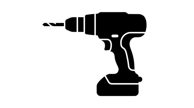 Power drill icon tool for construction and repair work