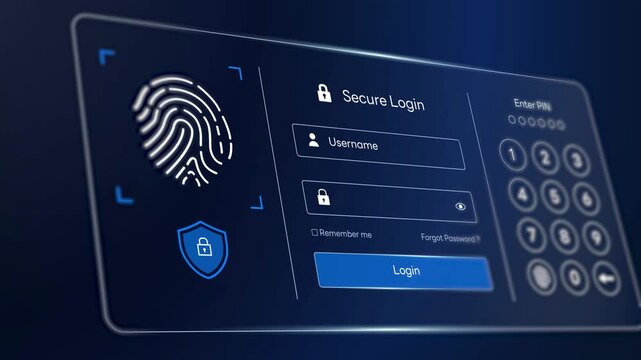 Password Security Login Screen with Username, Password Field, and PIN Entry
