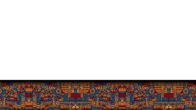 Native American Indigenous Geometric Pattern Border Frame Lower Third Animation.