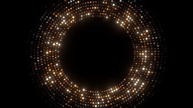 isolated gold glitter circle background wave animation