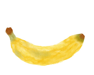 ​​Watercolor banana illustration isolated on transparent background © NiWyanFaniSinta