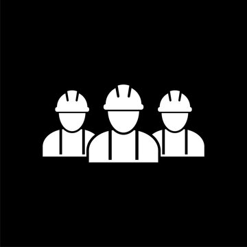Workers sign icon isolated on black background