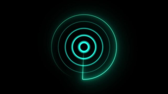 Simple Radar Scanning with Black background. Radar technology background animation with world map.