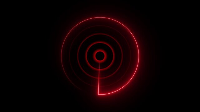 Simple Radar Scanning with Black background. Radar technology background animation with world map.