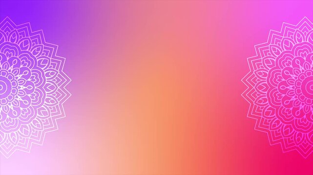 Vibrant colorful background with elegant ethnic mandala design loop.