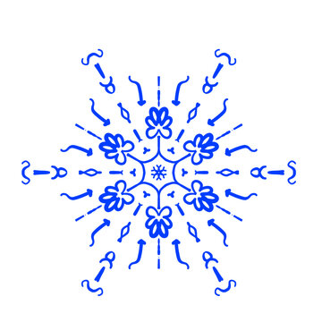 Detailed Blue Fro t Snowflake Illu tration