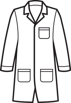 classic simple protective lab laboratory coat symbol vector isolated on transparent background