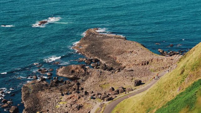 Giant Causeway, a natural landmark of about 40,000 interlocking basalt columns on the coast of Northern Ireland, UK - 10 September 2026.