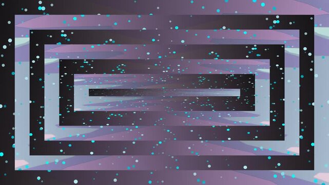 Abstract Geometric Futuristic Tunnel Frame with Cyberpunk Neon Dust and Cosmic Space Background Illustration