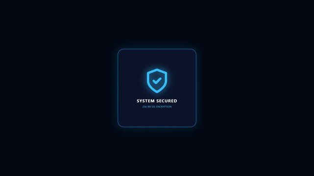 Flat Design Cyber Security Shield and Network Protection Loop