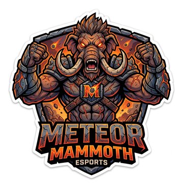 Meteor Mammoth Destruction Esports Mascot Logo Vector