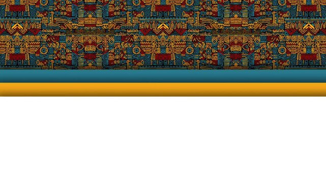 Native American Indigenous Aztec Geometric Tribal Border Pattern Frame Motion Graphic.