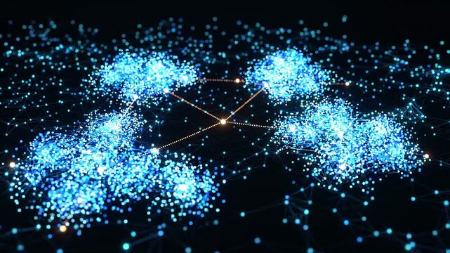 つながり合いながら群れを作るネットワークノード