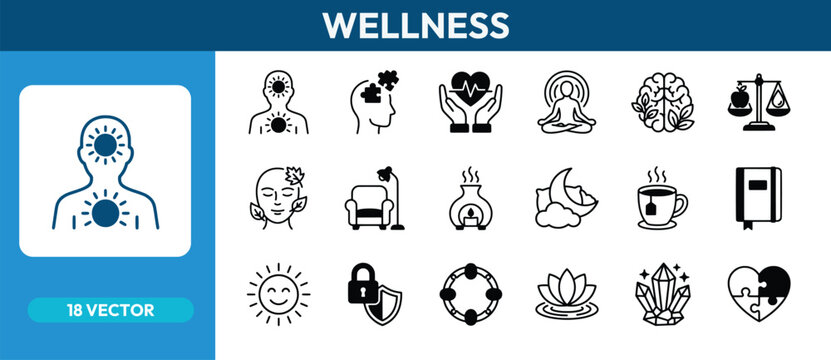 Wellness and mental health icons