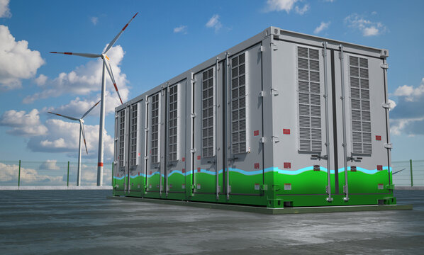 Battery Energy Storage System .3D rendering.