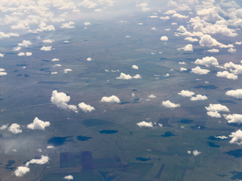 Aerial view from airplane window