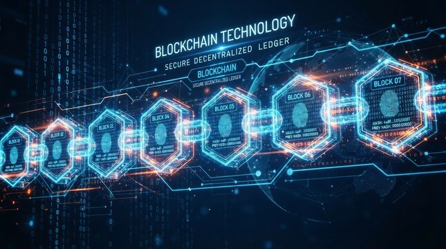 Exploring blockchain technology  understanding data cells and binary code connections