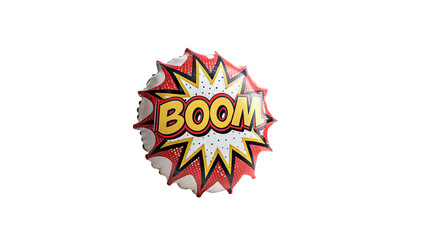 Retro pop art comic style explosion speech bubble sticker with text boom © HarryThomasEvans