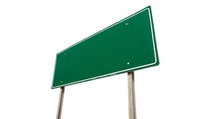 Blank green rectangular road sign billboard post highway notice template mockup © HarryThomasEvans