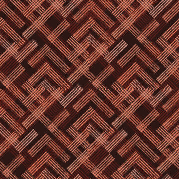 Seamless textured monochrome brown geometric pattern.