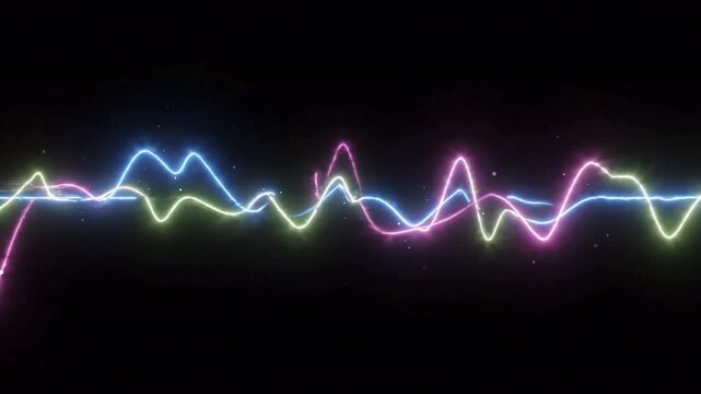 Gentle waves of geometric line shapes move across a dark surface, conveying a sense of balance and creative flow for digital storytelling, modern interfaces, and background visuals
