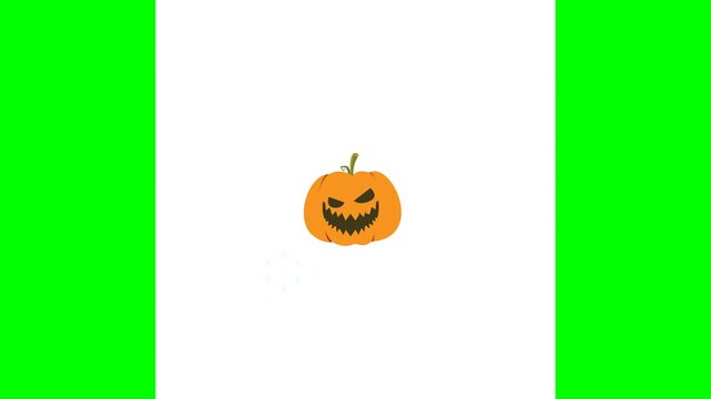 Animated thumbs up and halloween pumpkin icons on white background