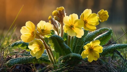 Fototapeta premium Blooming Primula Veris The Cowslip Common Cowslip Or Cowslip Primrose Medicinal Plant